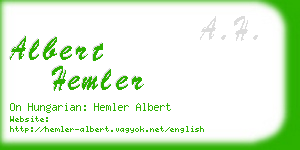 albert hemler business card